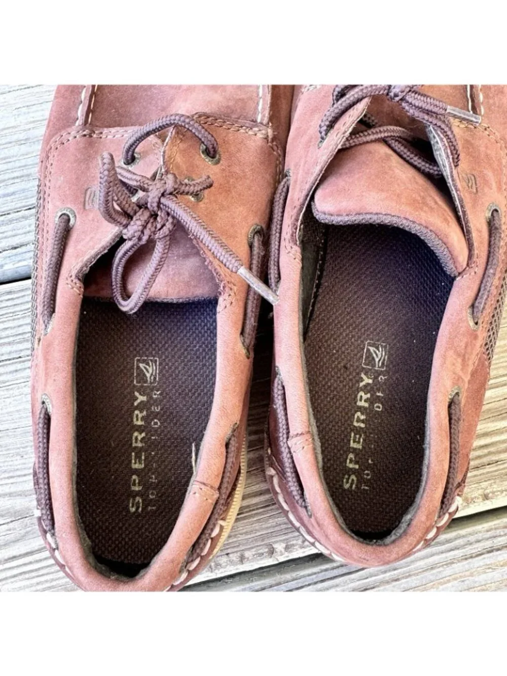 Sperry Intrepid Top Sider Boat Shoes Boys Size 7 7M Brown Leather Lace Up